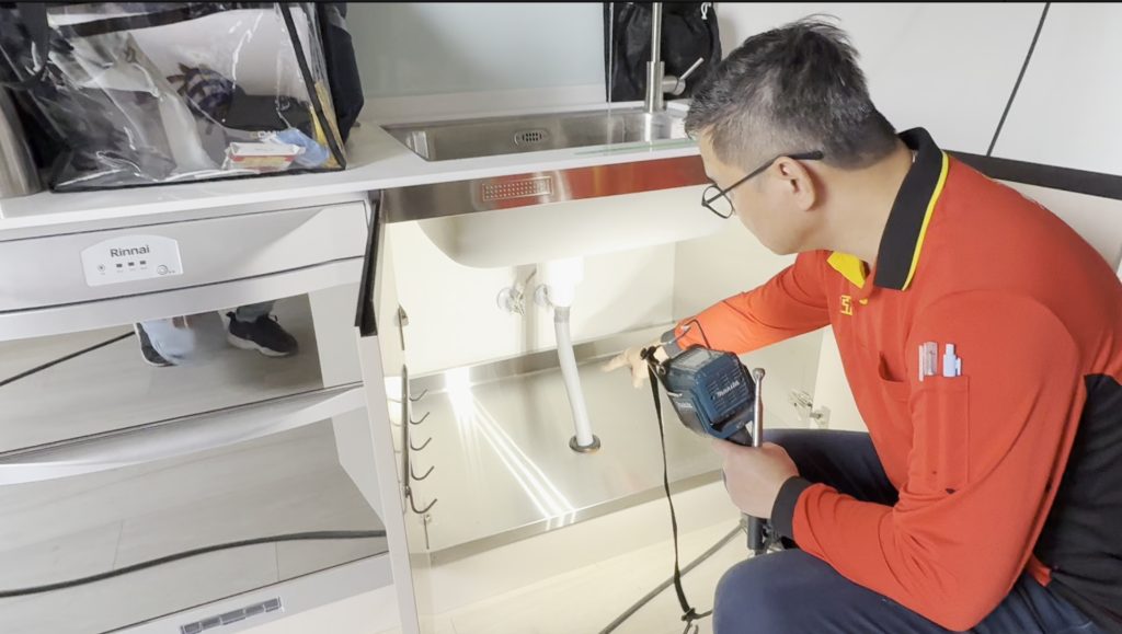 圖/亞設修繕工程-廚房排水測試